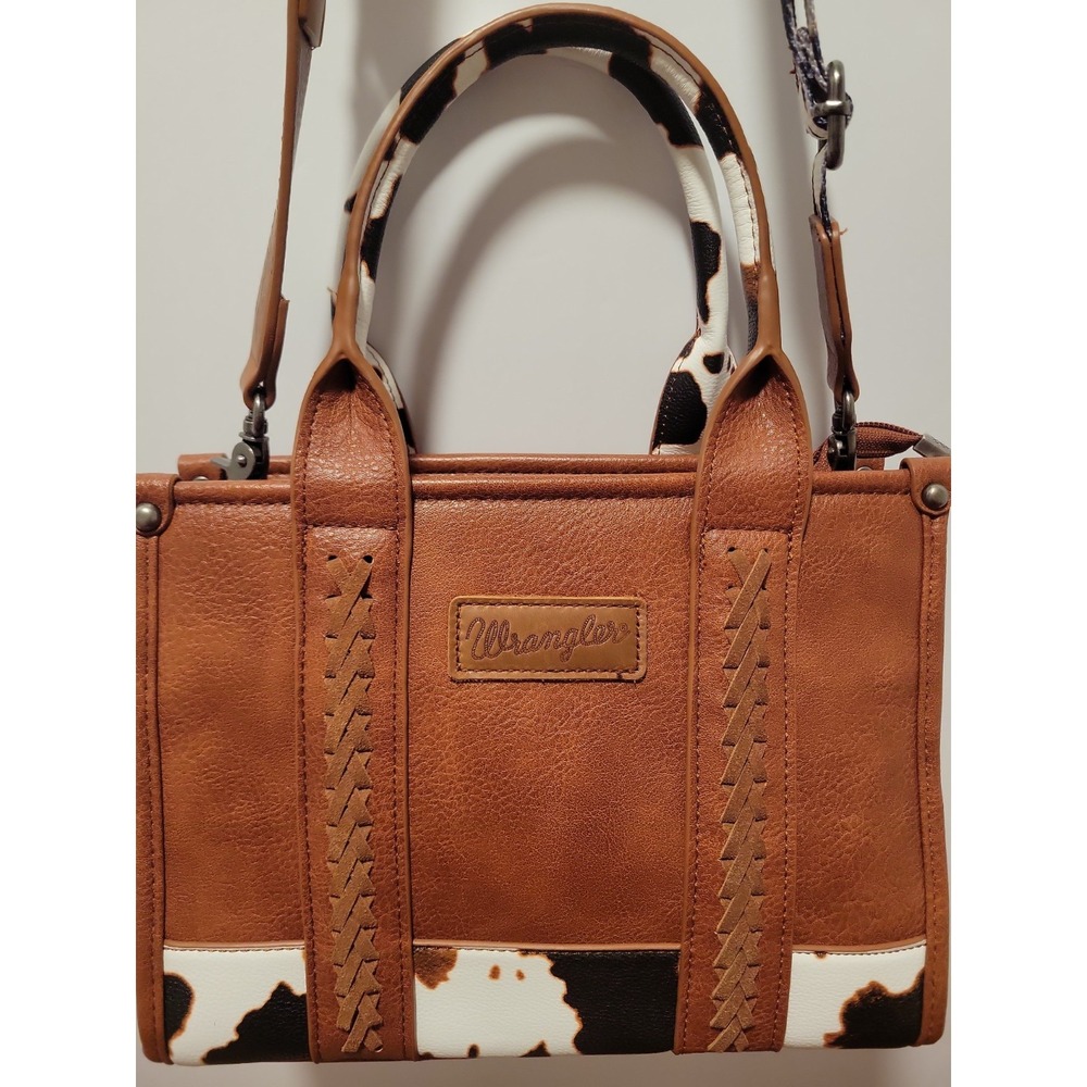 Wrangler Tote Bag for Women Small Crossbody Bag Cow Print Satchel Top Handle